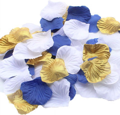 900 Pack Mixed Royal Blue Gold White Silk Wedding Flower Rose Party Centerpieces