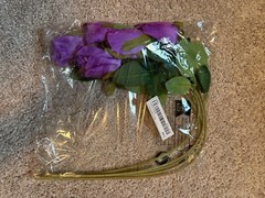5 Individual Purple Rose Stems 19in Tall, Unopened