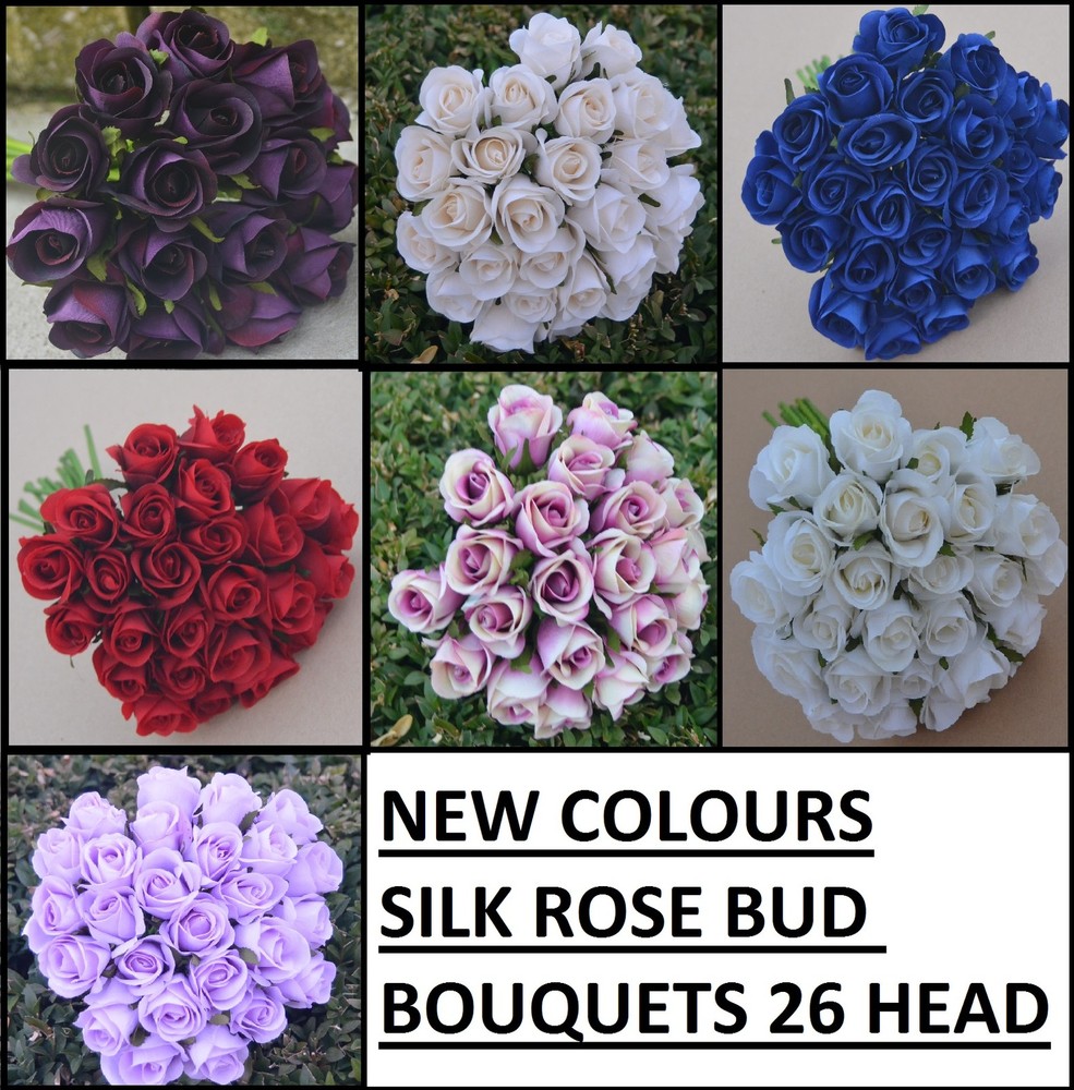 ARTIFICIAL SILK FLOWER ROSE FLOWERS WEDDING BOUQUET PRE MADE ROSES BUDS PEONY