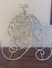 Cinderella Carriage Card Holder Wedding Centerpiece Pearl Decor 17×12 Elegant