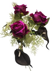 Gothic Purple Rose Bouquet Dark Cottagecore Black Calla Lily Floral Decor