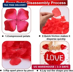 300PCS Fake Rose Petals for Romantic Night Romantic Festive Atmosphere Creation