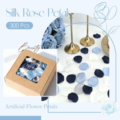 300pcs Artificial Flowers Silk Fake Blue Rose Petals Flower Girl Scatter Pedals