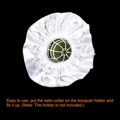 4Pcs, Bouquet Collar Satin DIY Decor Bridal Bouquet Holder for Wedding White