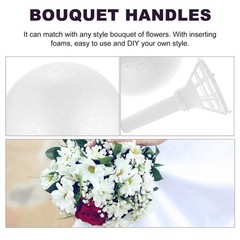 Bouquet Holder For Fresh Flowers White Foam For Wedding 2 Sets