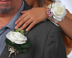 Corsage Set of 2, Ivory Rose Corsages for Wedding,….B26