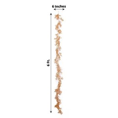 Gold 6 feet Artificial Boxwood Foliage Metallic Leaves GARLAND Party Decorations