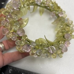 Vintage Floral Acrylic Candle Ring Pink Clear Spring Wreaths