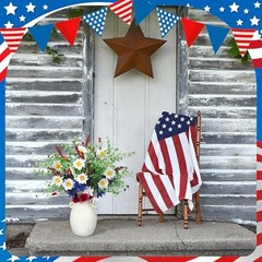 8 Pcs Red White and Blue Artificial Flowers 4th of July Patriotic