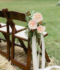 Pink Dahlia Artificial Flowers 5 Pcs Long Stem Silk Dahlia Champagne&pink