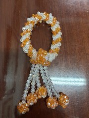 Crystal Orange And White Artificial Flowers Thai Wreath Beauty Home Decor