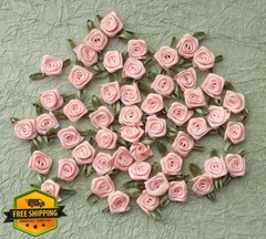 Ruwado Peach Satin Roses with Leaves