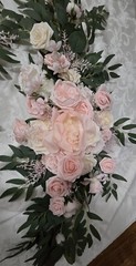2 pcsWedding Arch Flowers Pink White Artificial Rose 3.9ft x 1.3ft&2.2ft x1.08ft