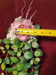 Dusty Pink And White Accent Cascading Bridal Bouquet With Diamond Stud Handle