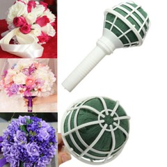 2Pcs Bridal Wedding Flower Decor Bouquet Foam Holder Handle Base Bracket Supply