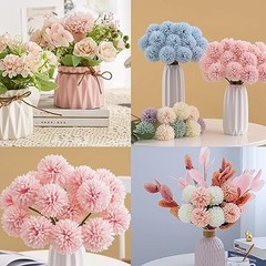 36 Pcs Artificial Chrysanthemums Heads Ball Flowers，Silk Light Pink