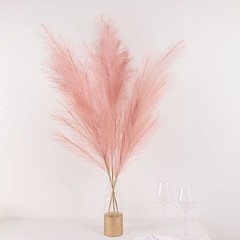3 DUSTY ROSE 44″ ARTIFICIAL Pampas Grass SPRAYS Faux Plant STEMS Party