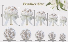 Satin/Brooch Rhinestone Light Blush Pink FlowerFloral Wedding Bridesmaid Bouquet