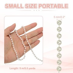 5.5 Yards Pearl Beads Garland, 5mm Faux Pearl Ribbon Pearls Chain String