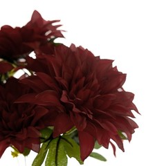 2 BURGUNDY 20″ Artificial Dahlia SILK FLOWER BUSHES Wedding Party Decorations