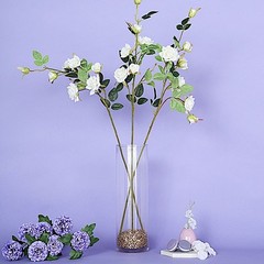 2 CREAM 38″ SINGLE STEM SILK ROSES Bouquets Wedding Centerpieces Decorations