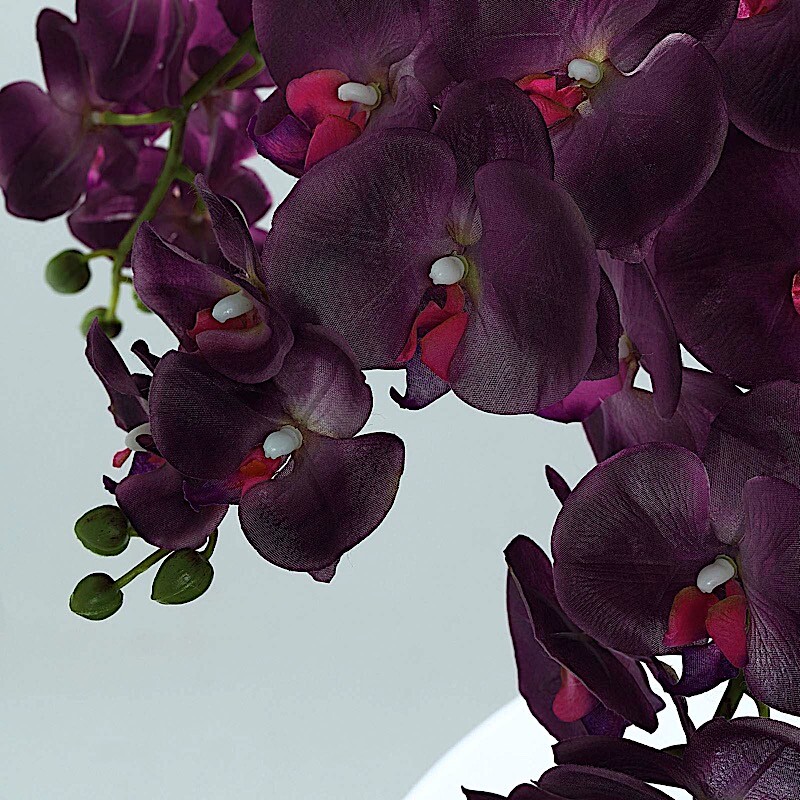 2 EGGPLANT 40″ tall Faux Silk Orchid Flowers Sprays Stems Wedding Decorations