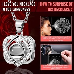 Preserved Real Rose Forever Flower with I Love You Necklace Unique Gifts for Her