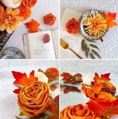 Artificial Flowers Combo Box Set for Wedding Bouquets Centerpieces Orange Flower