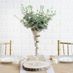 4 Bushes 19″ Frosted Green Eucalyptus Artificial Greenery Wedding Party Bouquets