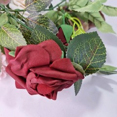 Artificial Rose Flower Burgundy Floral Garland 5ft – Wedding Ceremony Backdrop