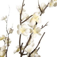 4Pcs Cherry Blossom Branches Artificial Flowers for Spring Summer Indoor White