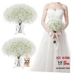 Pcs Babys Breath Artificial Flowers Bulk, 20″ Faux Flowers with Long 32 White