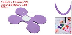 6Pcs 9.8ft Four-Leaf Paper Flower Garland Hanging Streamers Light Purple