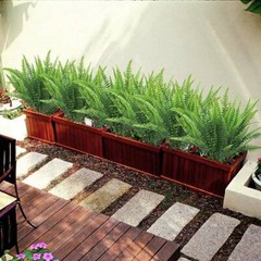 3Pcs Plastic Lifelike Artificial Fern Foliage Bush Plants Indoor Outdoor Decor