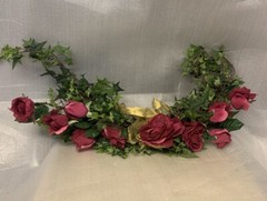 Vintage Artificial Rose Flower Burgundy Floral Garland Wedding Ceremony Backdrop