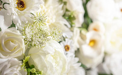 Artificial Wedding Arch Flowers with Chiffon Runner, Pack of 3 | Includes 2 Flow