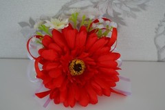 Wrist corsage for wedding prom ball grad. Diamante/pearl/ ribbon bracelet bride
