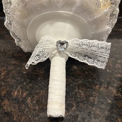 White and Ivory Satin Roses Brooch Wedding Bouquet For Bride💛🤍👑