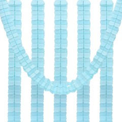 6Pcs 9.8ft Four-Leaf Paper Flower Garland Hanging Streamers Light Blue