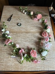 Pink And White Silk Flower Garland 7ft