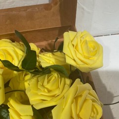 22 Lings Moment 3″ Roses Artificial Flowers Realistic yellow faux Bridal Wedding