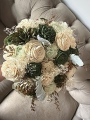Sola Wood Artificial Wooden Wedding bouquets/flowers. Boutonnières-Amazon
