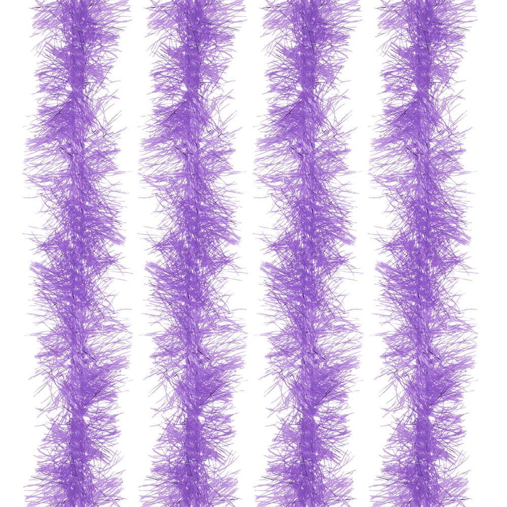 5Ft Feather Boa, 4 Pcs Artificial Fluffy Feather Boas, Light Purple
