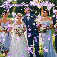 180 real purple-white rose petals, suitable for wedding flower girls to scatter