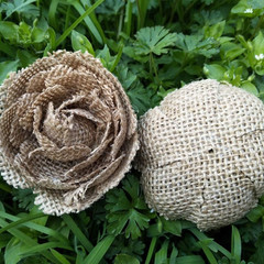 Natural Burlap Flowers Assorted Handmade Burlap Rose for Wedding Decoration and