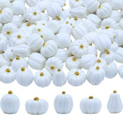 DoubleWood Mini Pumpkins for Crafts, 60Pcs Decorative Miniature White