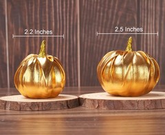Lamris Pumpkin Decorations 2.7 x 2.1 inches, x 2.55 Gold Fall
