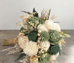 Wood Flower Bridal Bouquet