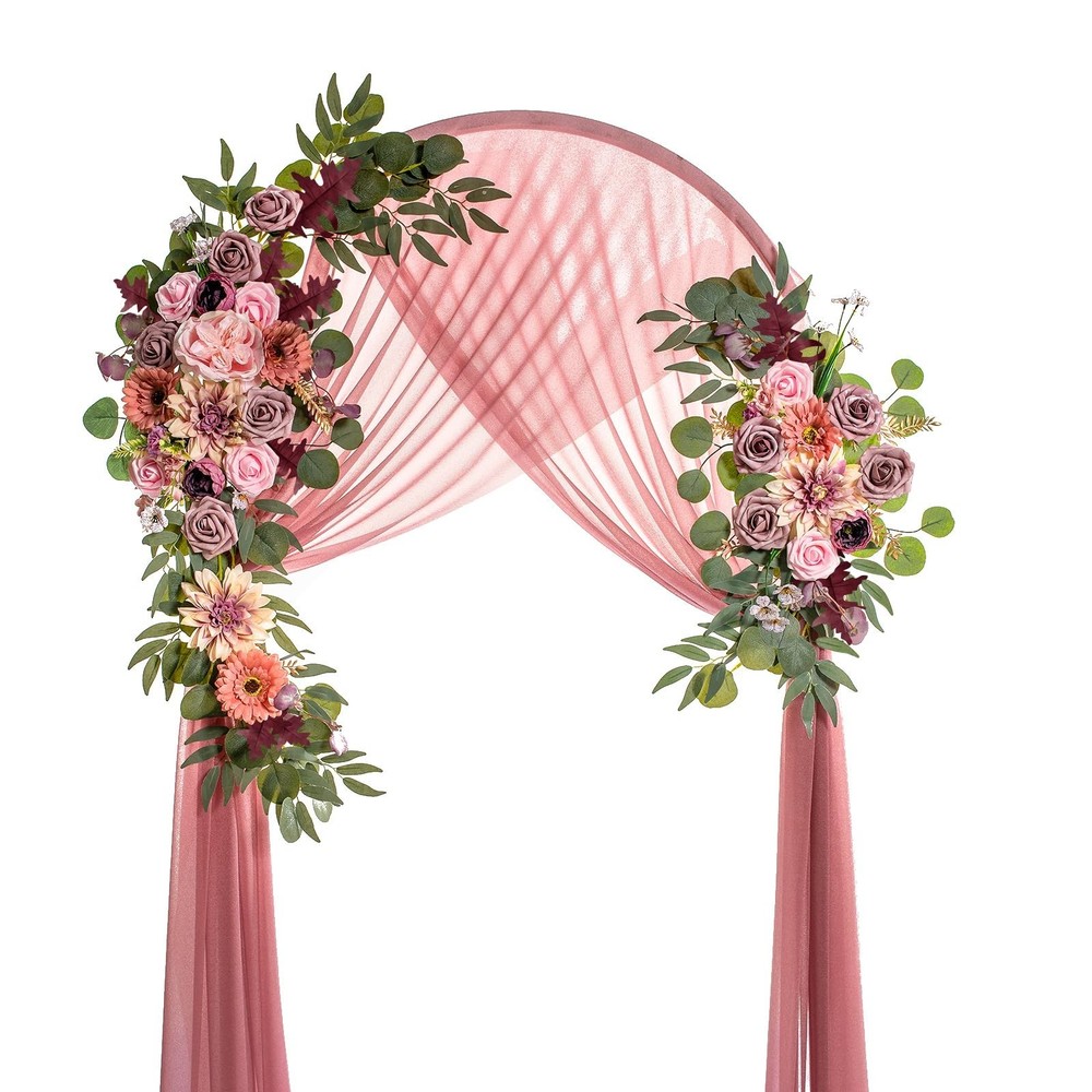Wedding Arch Flowers, Artificial Flowers for Decoration, 2pcs Flower Swag and…
