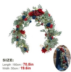 6FT18M Artificial Wedding Eucalyptus Garland Runner Mantle Rose Flowers Table